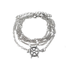 Pulseira Conjunto Timão Navy Correntes Prateado