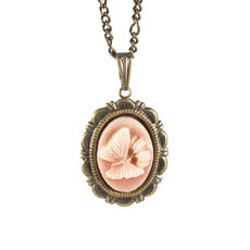 Colar Camafeu Borboleta Bronze
