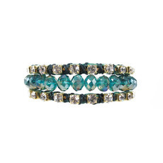Pulseira Conjunto Cristais e Strass (mais cores)