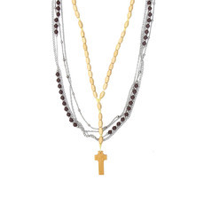 Colar Conjunto Terço e Correntes