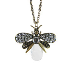 Colar Maxi Abelha Strass Bronze