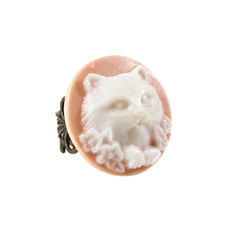 Anel Camafeu Gato Bronze