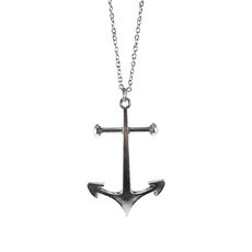 Colar Âncora Navy Grande Prateada