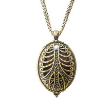 Colar Oval Retrô Bronze