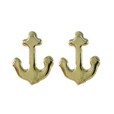 Brinco Âncora Navy Dourado Folheado