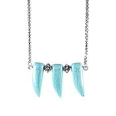 Colar Dente Elefante Turquesa Boho