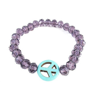 Pulseira Paz Turquesa Cristais (mais cores)