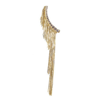 Brinco Ear Cuff  Maxi Franja Folheado
