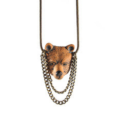 Colar Urso Franjas Bronze
