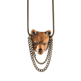 Colar Urso Franjas Bronze