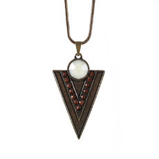 Colar Triângulo Geométrico Marrom Bronze