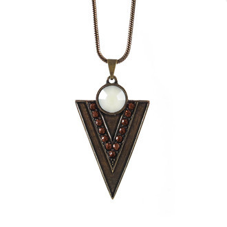Colar Triângulo Geométrico Marrom Bronze