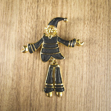 Broche Palhaço Pierrot Dourado VINTAGE