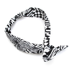 Faixa Dolly Bow Geométrico Preto e Branco