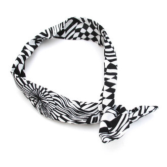 Faixa Dolly Bow Geométrico Preto e Branco