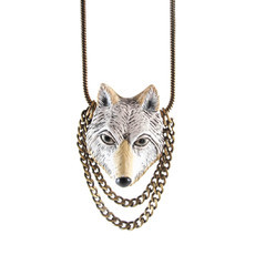 Colar Lobo Franjas Bronze