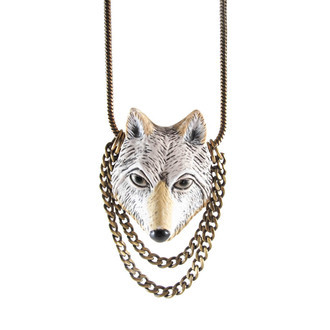 Colar Lobo Franjas Bronze