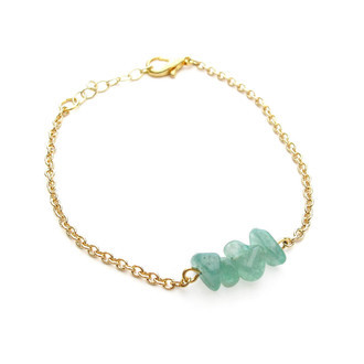 Pulseira Pedra Aventurina Dourado