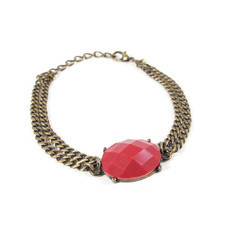 Pulseira Pedra Oval Sólida Bronze (mais cores)