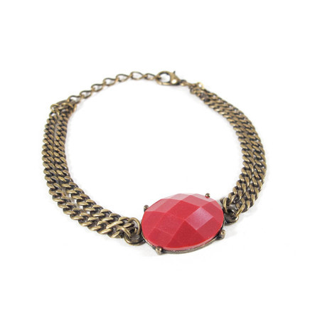 Pulseira Pedra Oval Sólida Bronze (mais cores)