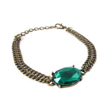 Pulseira Pedra Oval Translúcida Bronze (mais cores)