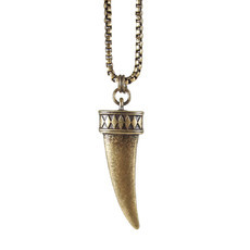 Colar Dente Elefante Losango Boho Bronze