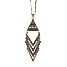 Colar Seta Triângulo Boho Bronze